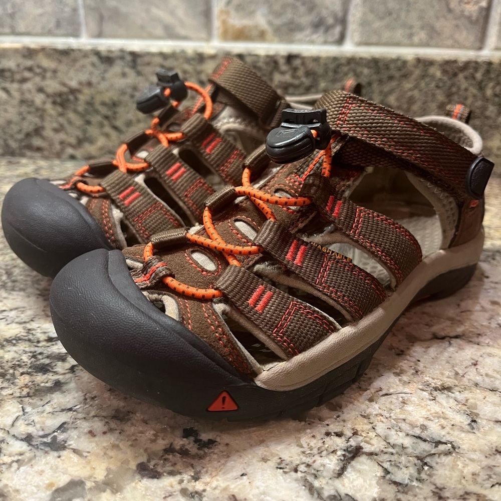 Keen Brown and Orange Outdoor Sandals with Adjustable Straps